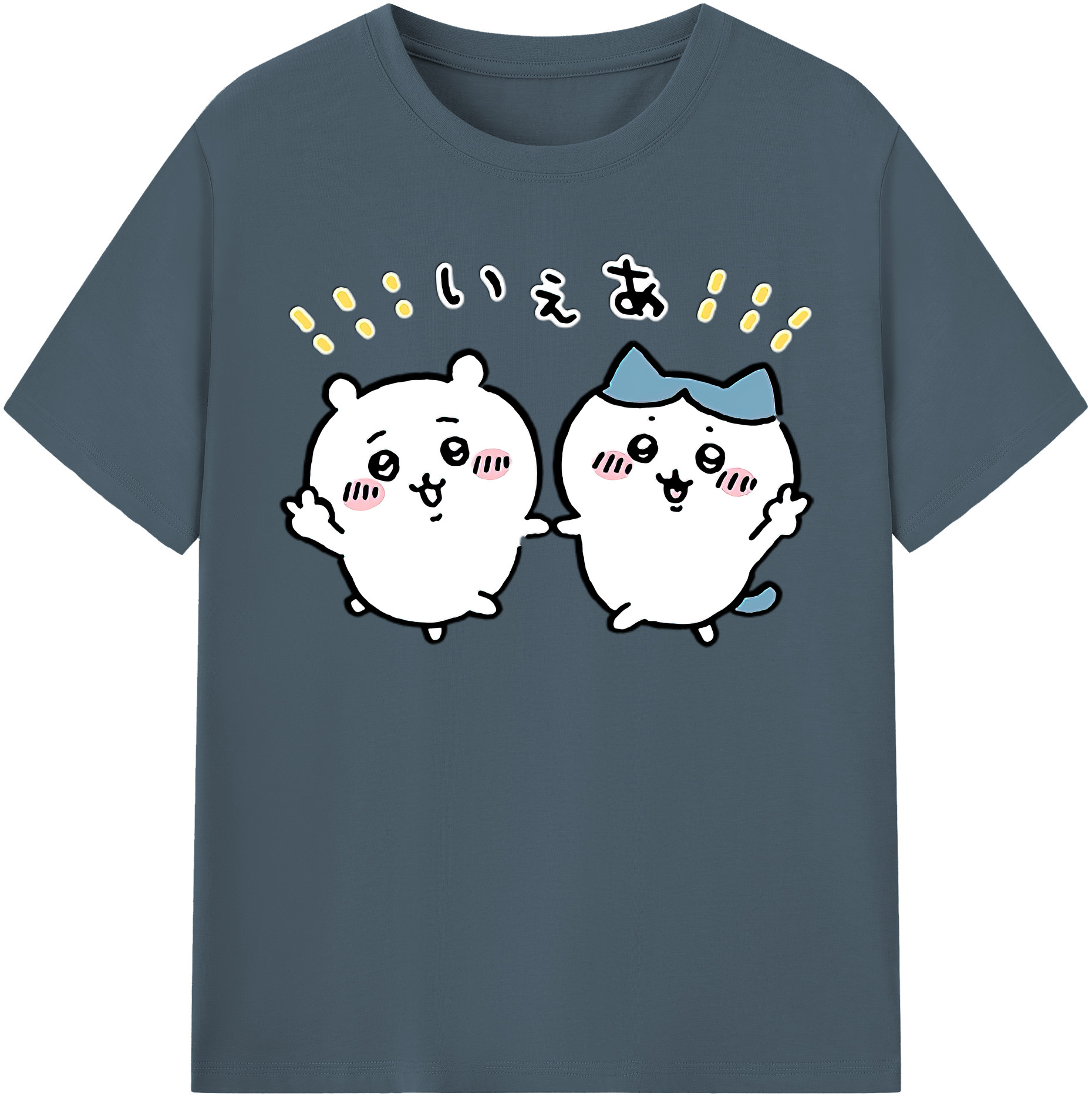 （画像用） ちいかわ ハチワレ Chii-kawa hachiware 綿100％半袖Tシャツ（フロントプリント）